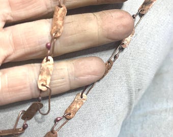 Handmade copper chain,solid  panel chain, fused