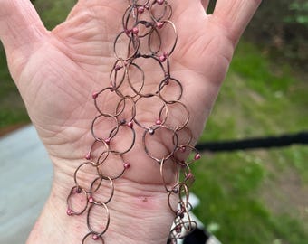 handmade round link chain, in 20g copper wire, made to order, sold in 8 inch sections