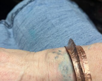 Fold formed copper cuff bracelet