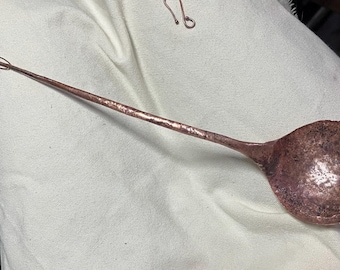 Rustic hand hammered copper ladle