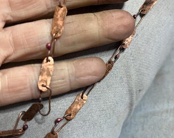 Handmade copper chain,solid  panel chain, fused