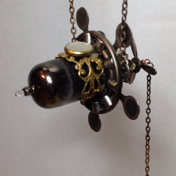 Steampunk airship hanging mobile or hat ornament