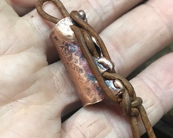 Copper patterned dread, bead with knobs