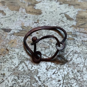 Rustic copper ring, midi ring, copper ring, primitive ring, minimalist ring