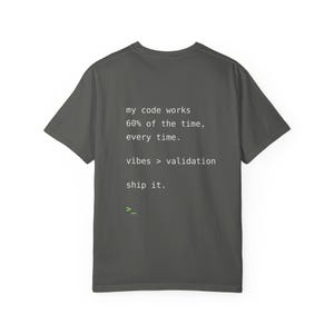 Maglietta Vibe Coding, regalo divertente per programmatori, maglietta Vibes Over Validation