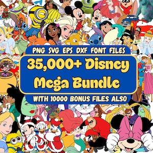 35000+Disney Special Mega Bundle SVG PNG | Princess, Mickey Mouse, Pixar Clipart | Digital Download Sublimation Files | Cartoon Bundle