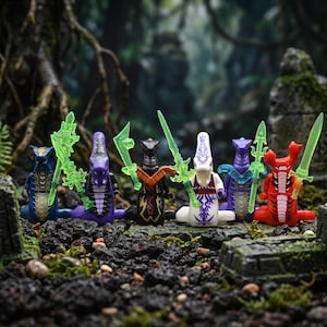 MOC Ninjago 6-pack Serpentine Villains Pythor Dubbel Lila Char Skales Fangtom, Lego-kompatibel, Julklapp