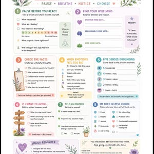 Schema riassuntivo delle abilità DBT / Regolazione delle emozioni, Mindfulness (Download PDF)