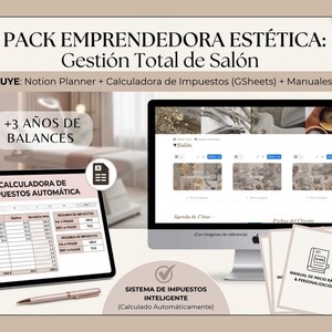 Modello Notion per saloni di bellezza | Pianificazione digitale per estetiste | Gestione appuntamenti, clienti, finanza, inventario e tasse