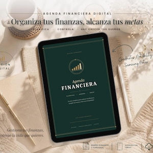 Agenda Financiera Digital en Español, Planner de Finanzas Sin Fecha para Tablet Goodnotes Notability, Control de Gastos Presupuesto y Ahorro