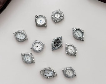 Mini Watch Face for DIY Jewelry, Quartz Watch Dial Insert, Silver Watch Face, Replacement Watch Dial, Bracelet Watch Parts, Craft Supplies