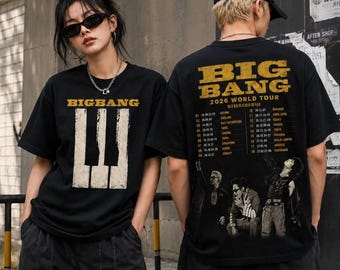 Koszulka BIGBANG, koszulka z trasy koncertowej BIGBANG, koszulka z koncertu K-pop, koszulka z muzyką koreańską, koszulka z grafiką unisex