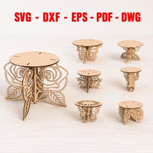 Pacchetto di supporti per vasi floreali e naturalistici, supporto per vasi in formato SVG, multistrato, laser, Cricut CNC, download digitale