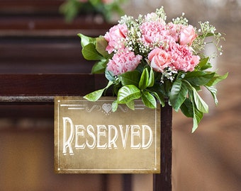 RESERVED Wedding sign - Printed in vintage style signage -  5x7 and 8x10 sizes available - CLEARANCE