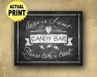 Love is Sweet Take a Treat Candy Bar sign, wedding sign, engagement sign, anniversary sign,  chalkboard wedding signage, wedding print