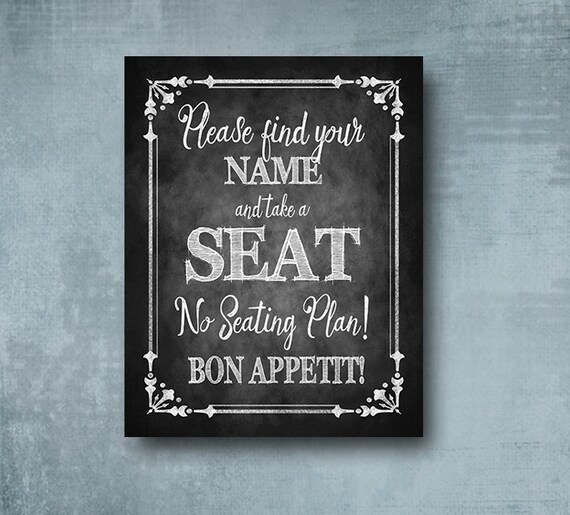 No Seating Chart Wedding