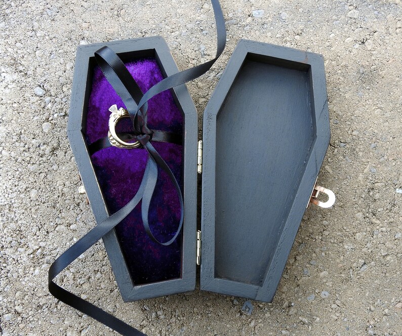 Proposal Ring Box Halloween Wedding Coffin Ring Box Gothic Etsy