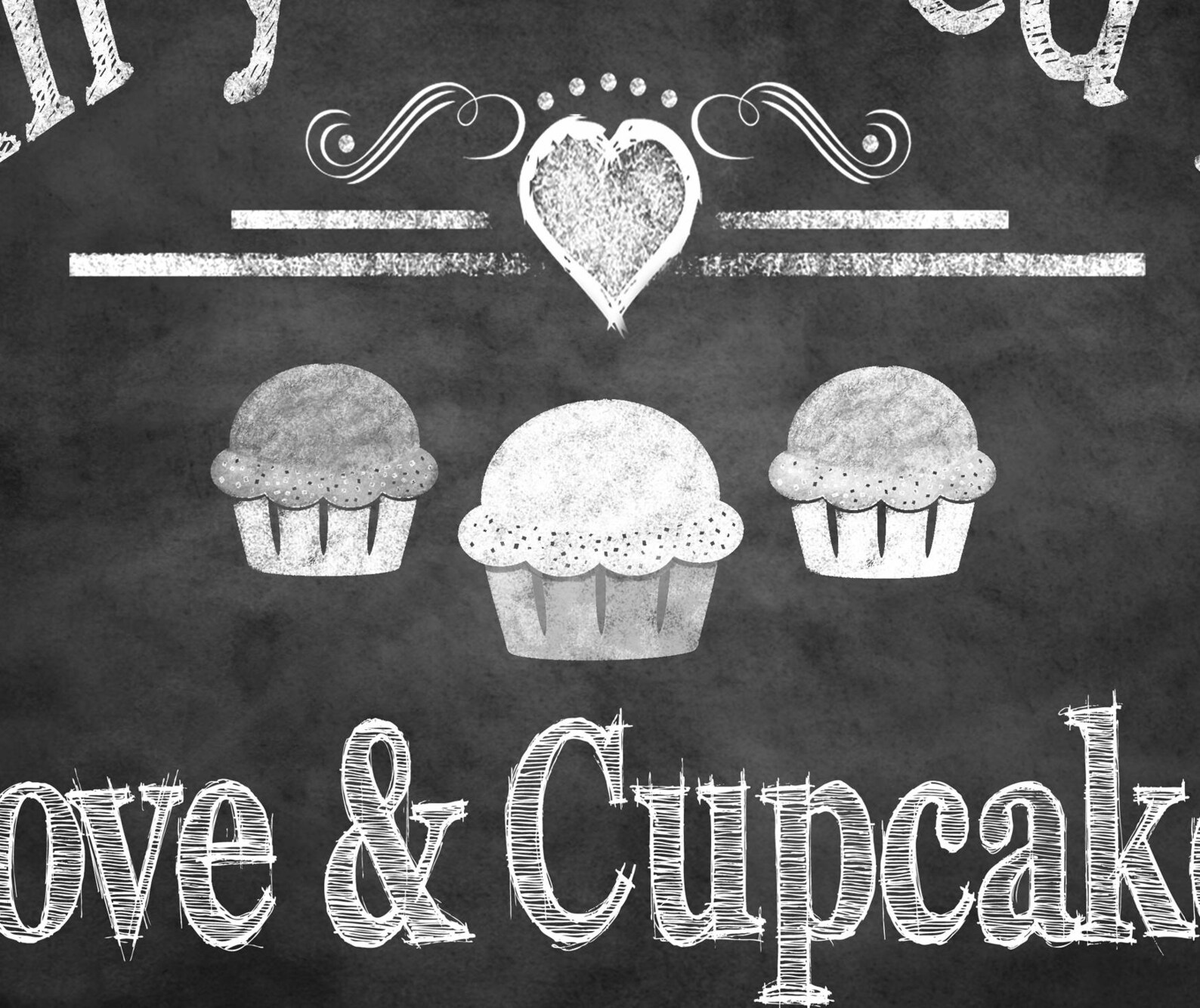 Wedding Cupcake Sign Bakery Art All You Need is Love & Etsy