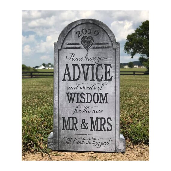 Halloween Wedding Gravestone Sign Gothic Wedding Decor Etsy