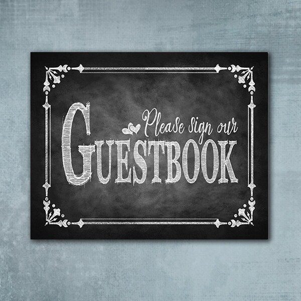 Chalkboard Guestbook - Etsy