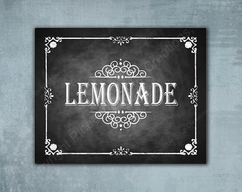 CLEARANCE SALE - Lemonade Sign | PRINTED Chalkboard Style Print, Party Decorations, Grad Party Decor, Beverage Sign