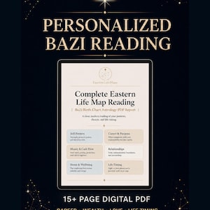 Personalized BaZi Reading | Four Pillars of Destiny PDF Report | Career, Wealth, Love & Life Timing