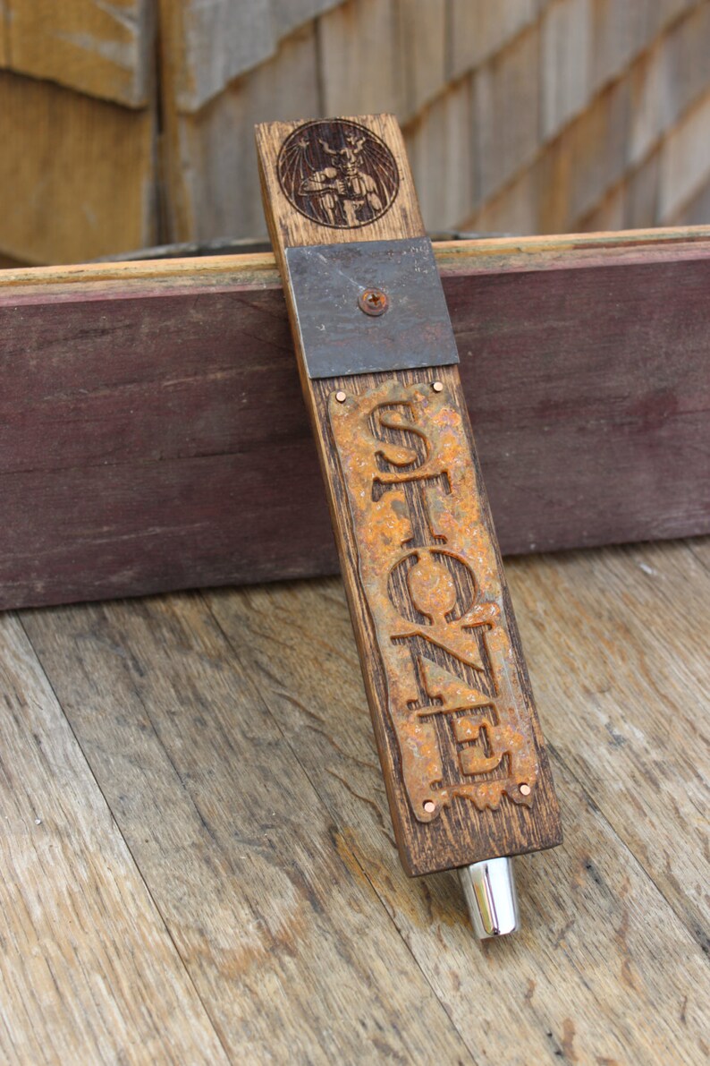 Custom Tap Handle Made From Oak Whiskey and Wine Barrel Wood Etsy