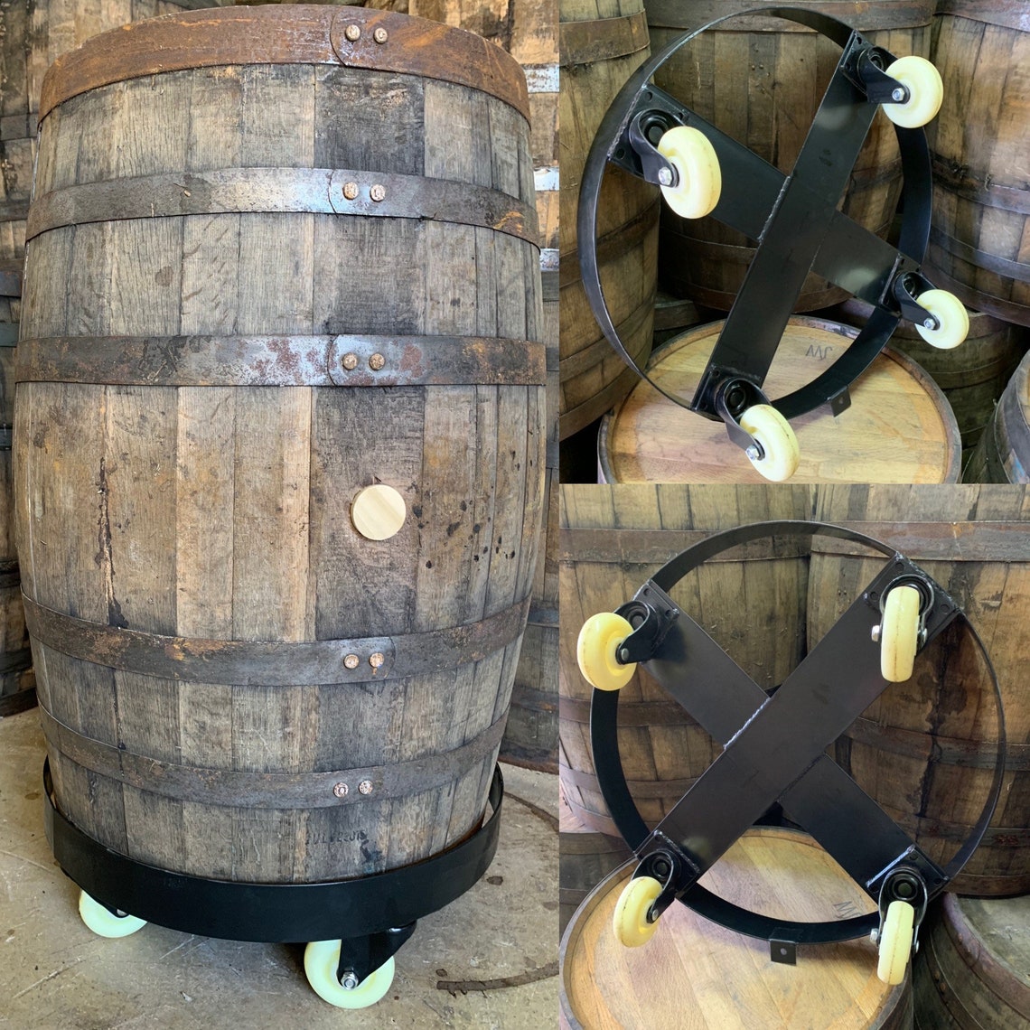 Whiskey Barrel Wheel Base For Barrel 400lb Capacity Etsy