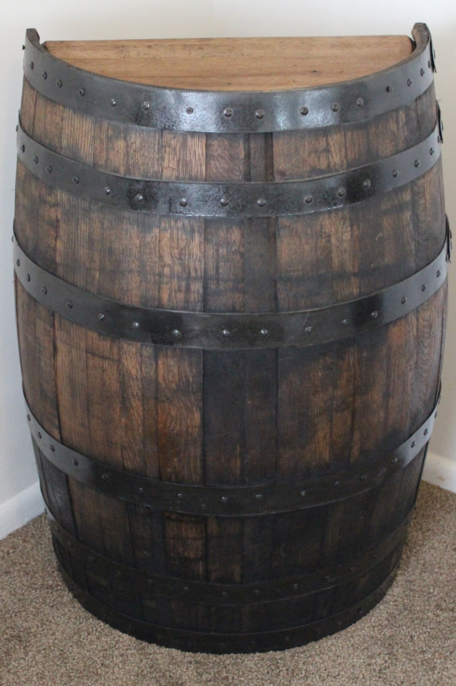 Whiskey Barrel Storage Shelf & Whiskey Barrel Bar Option. Etsy