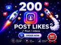 Instagram Post\/Reel Growth 200 likes  | Real and Organic Service product logo