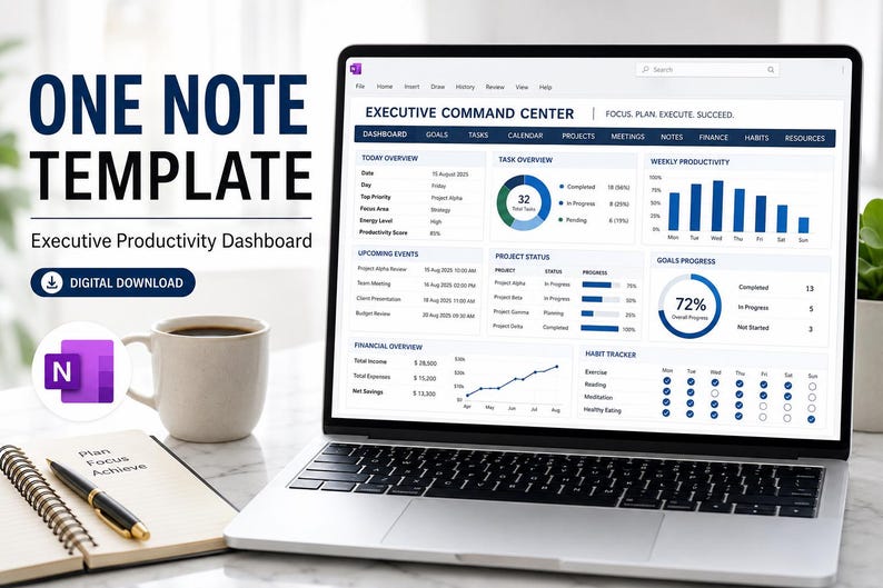 Onenote Template 2026 | Weekly Planner | Onenote Planner | Professional ...