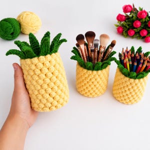 Haakpatroon voor een ananas-organizer (PDF), pennenhouder, make-upkwastenhouder, bureau-organizer, eenvoudig haakpatroon
