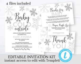 snowflake invitation etsy