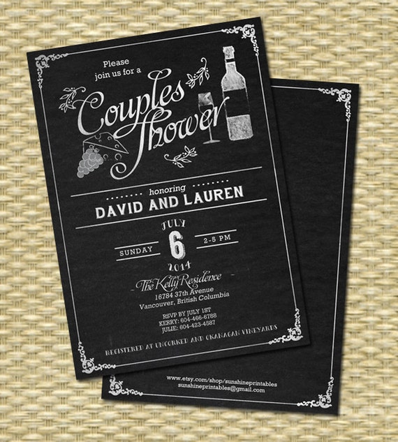 Wine Theme Couples Shower Invitation Wine Theme Wedding Shower Winery