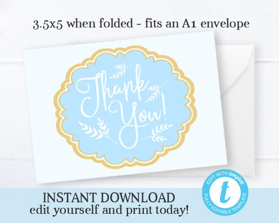 Once Upon a Time Baby Shower Thank You, Storybook Baby Shower Thank You, Editable Thank You, Instant Access, Templett, Baby Shower Thank You Il_570xn