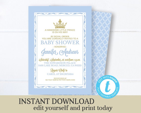 free royal baby shower invitation templates