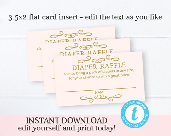 Once Upon a Time Diaper Raffle Card, Storybook Baby Shower Diaper Raffle Ticket, EDITABLE Diaper Raffle Card, Instant Download, Templett Il_570xn