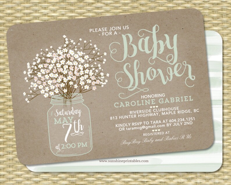 Yellow Baby Shower Invitation Yellow and White Gender Neutral Etsy