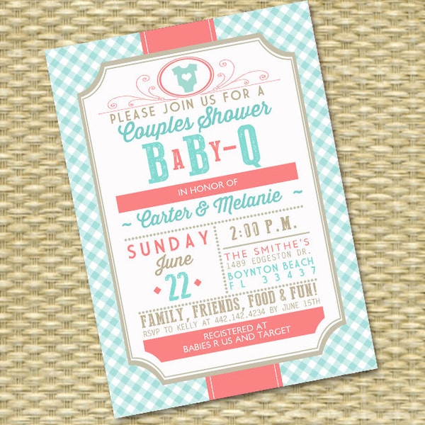 Aqua Country Girl Baby Shower Etsy