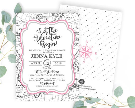 Oh The Places She Ll Go Baby Shower Invitation Girl Baby Shower Invite Adventure Baby Shower Invitation Travel Baby Shower Invite Any Event By Sunshine Printables Catch My Party