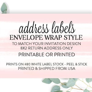 Carousel 8x2 Envelope Wrap Around Mailing Labels to Match Your Invitations With Return Address Personalized, Printed or Printable File image 2
