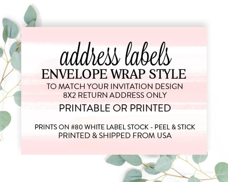 Carousel 8x2 Envelope Wrap Around Mailing Labels to Match Your Invitations With Return Address Personalized, Printed or Printable File image 2