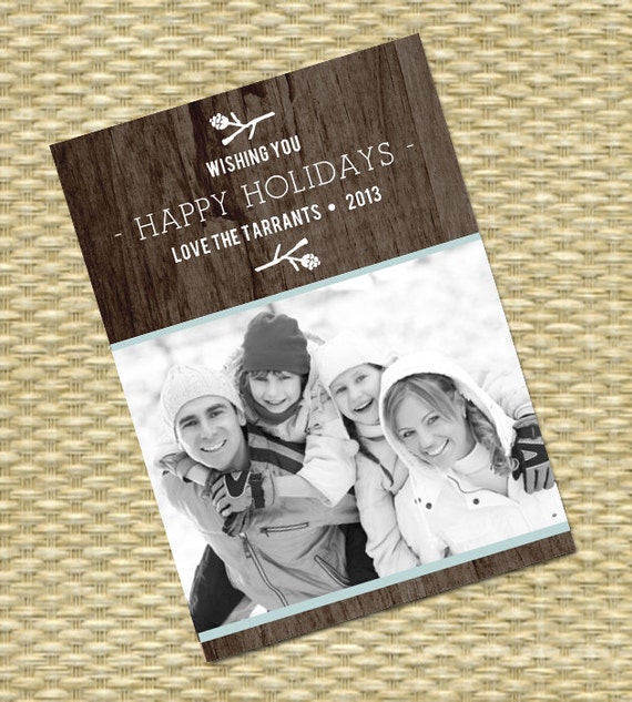 Photo Christmas Card Photo Holiday Card Christmas Photo Card Custom Christmas Card Rustic Christmas Card Printable or Printed Il_570xn