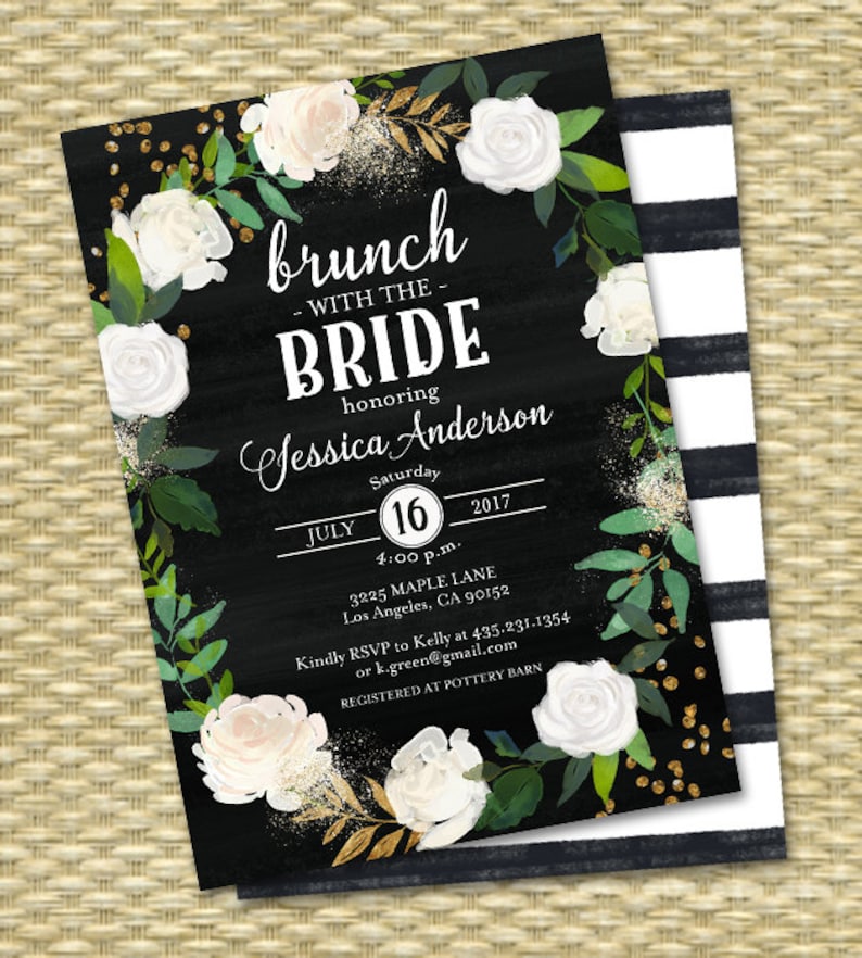 Brunch With the Bride Bridal Brunch Invitation Chalkboard Etsy
