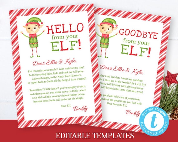 Printable Elf on a Shelf Welcome Letter and Goodbye Letter | Etsy