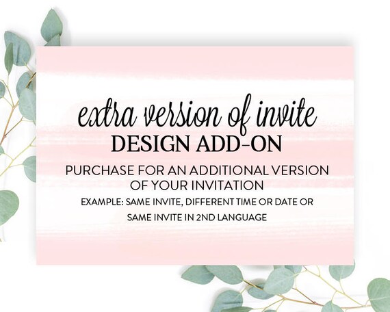 Extra Version of Invitation - Extra File for Invitation, Second Version of Invitation, Minor Change on Second File Il_570xn