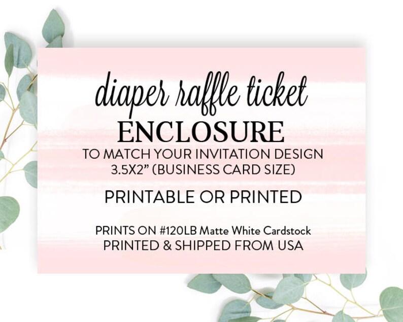 Diaper Raffle Tickets Made to Match any design, Baby Shower Insert, Baby Shower Enclosure Card, Raffle Ticket Printed or DIY Printable, image 1