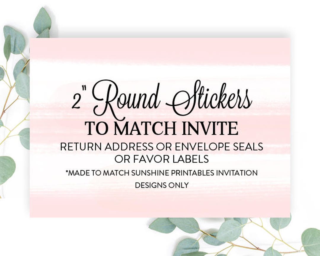2 Round Matching Stickers Small Round Return Address - Etsy