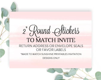 2" Round Matching Stickers - Small Round Return Address Stickers - Envelope Seals - Small 2" Favor Stickers or Labels - Matching Stickers