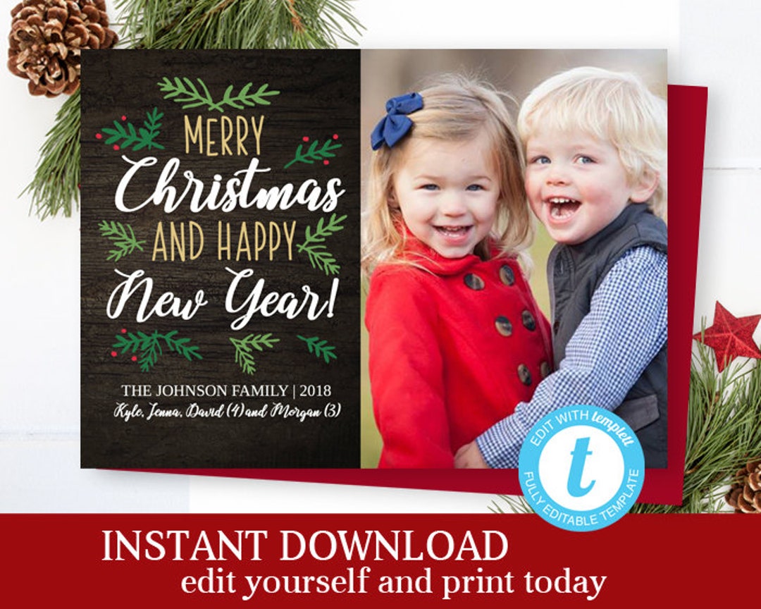 Rustic Christmas Photo Cards Holiday Photo Cards Christmas Card Holiday